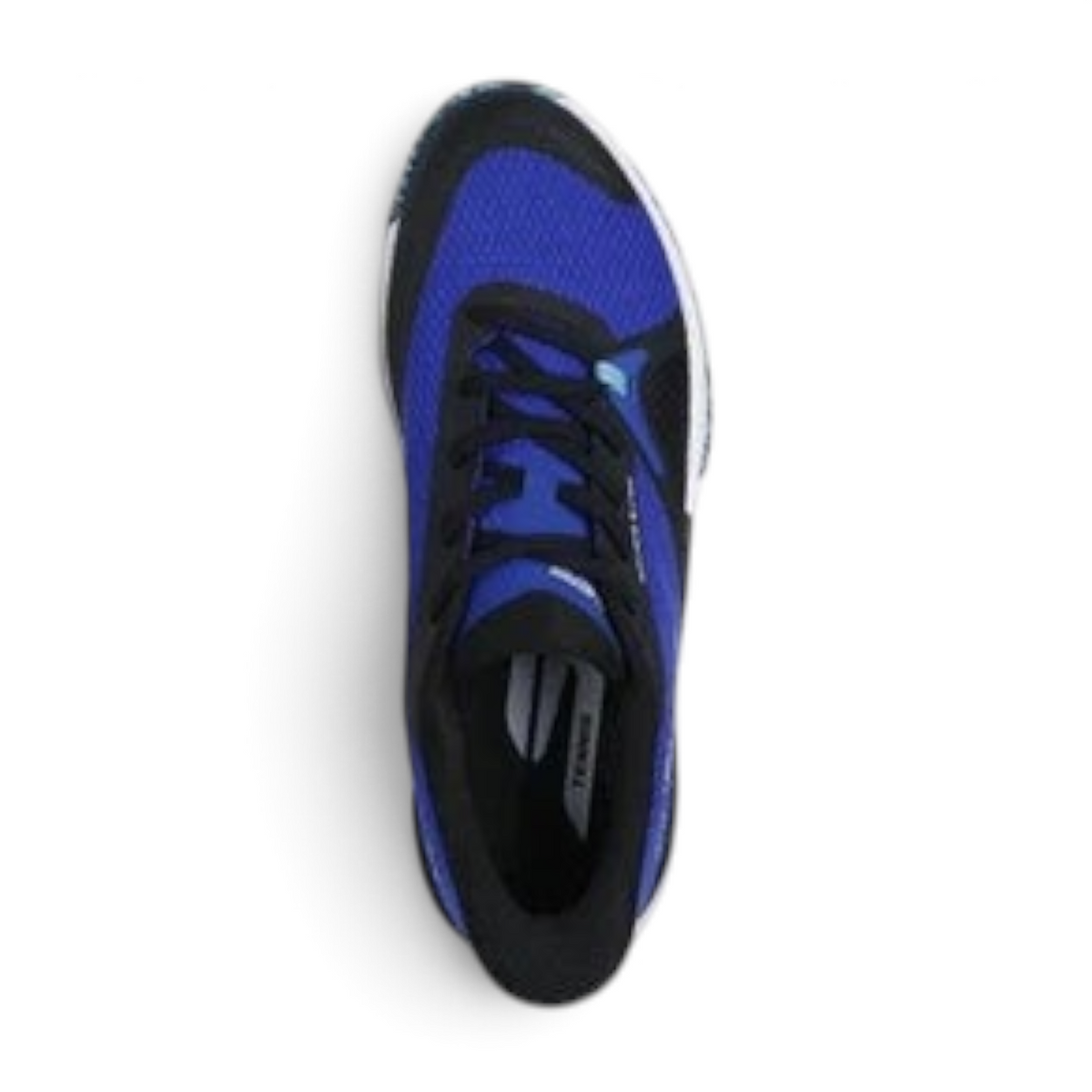 FRG Skechers State Champ tennis shoe in black and blue with a lightweight mesh upper and slip-on design