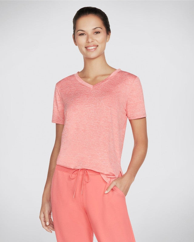Skechers GO Walk Wear Diamond Blissful Women's Knit SS Tunic Calypso Coral