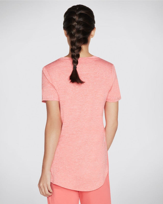 Skechers GO Walk Wear Diamond Blissful Women's Knit SS Tunic Calypso Coral